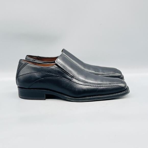 Johnston & Murphy Shoes Mens 7 Black Leather Slip On Dress Oxford Square Toe main image 5